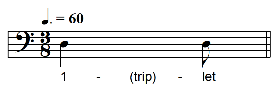 rhythmic dictation compound meter one beat example 3